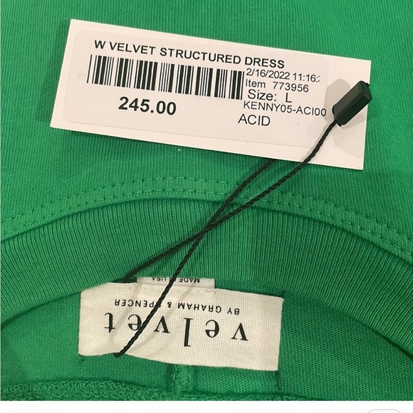 NWT Velvet by Graham & Spencer Column dress with belt and mini shoulder pads - Picture 3 of 5